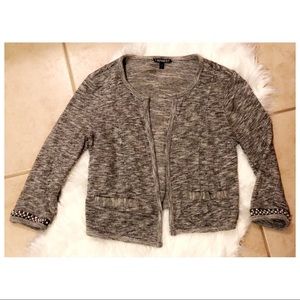 Express Cardigan with Jeweled Sleeves, Size S